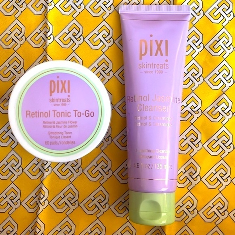 Brand New Pixi Skintreats Set Jasmine Cleanser & Tonic To-Go Smoothing Glow